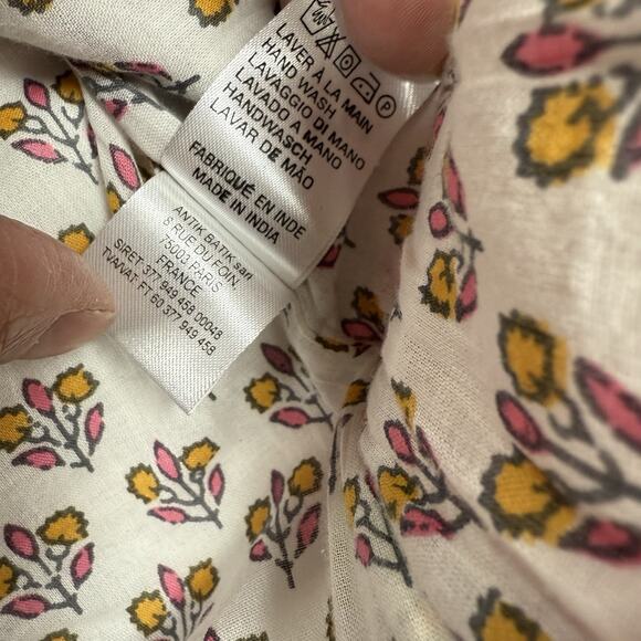 Antik Batik Helene Quilted Jacket Womens Size Small Cotton Pink Floral $335 - Picture 11 of 13